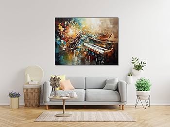 Amazon.com: NHLDZYH Vibrant Music Canvas Wall Art: Art for